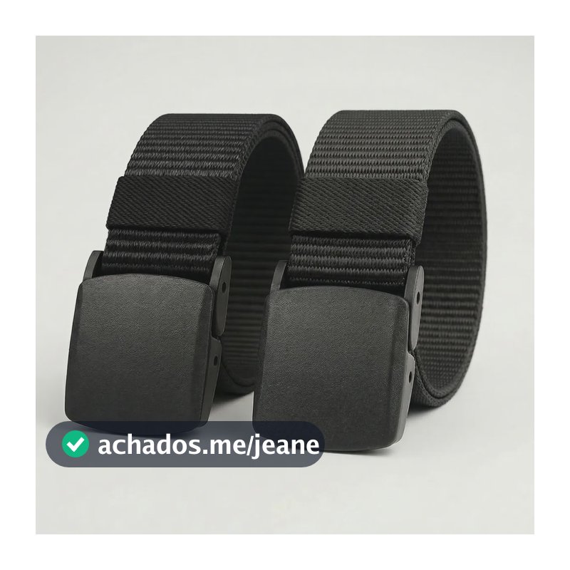 Kit 2 Cintos Antialérgicos Engate Rápido Regulável Mardi Preto/preto 120