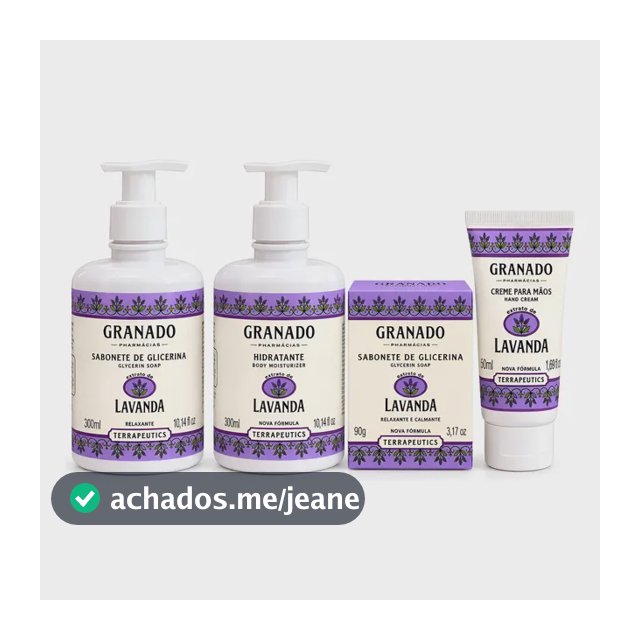 Kit Granado Lavanda 4 Itens Sabonetes Hidratante Creme