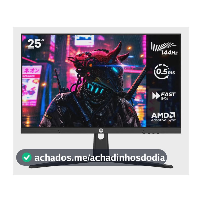 Monitor Gamer Haiz 25'' Ips Fhd 144hz 0.5ms Hdmi Dp Vesa Preto