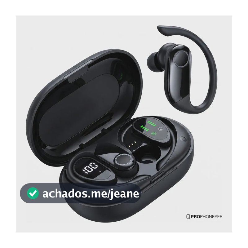 Fone Ouvido Bluetooth Tws Sem Fio 5.3 Super Esportivo Profissional Ciclismo Bicicleta Corrida Caminhada Pra Celular Universal Portátil Bateria Longa Duração In Ear Gancho Wireless Concha Touch Luz Led