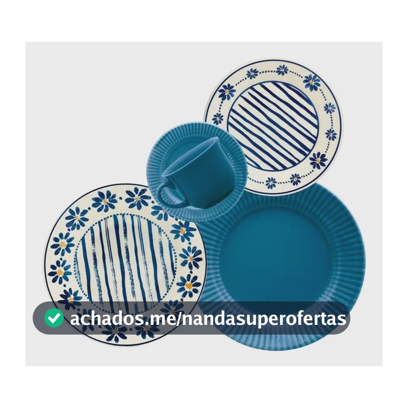 Aparelho De Jantar E Lanche 20 Peças Biona Estampado