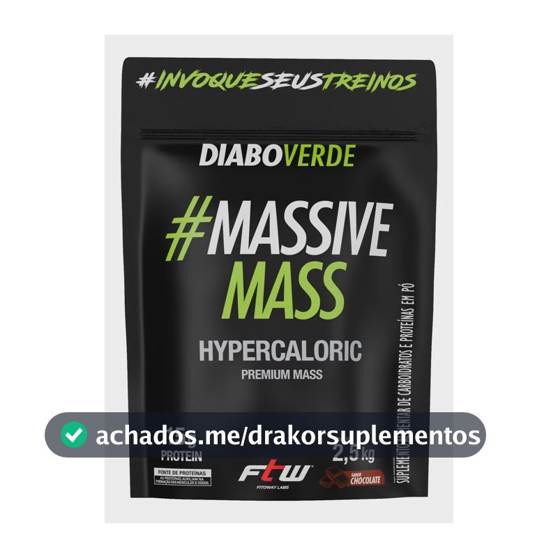 Massive Mass Hipercalórico Refil 2,5kg Sabor Chocolate FTW - DIABO VERDE