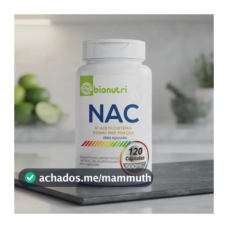 Nac 120 Cápsulas 500mg Suplemento Alimentar Bionutri