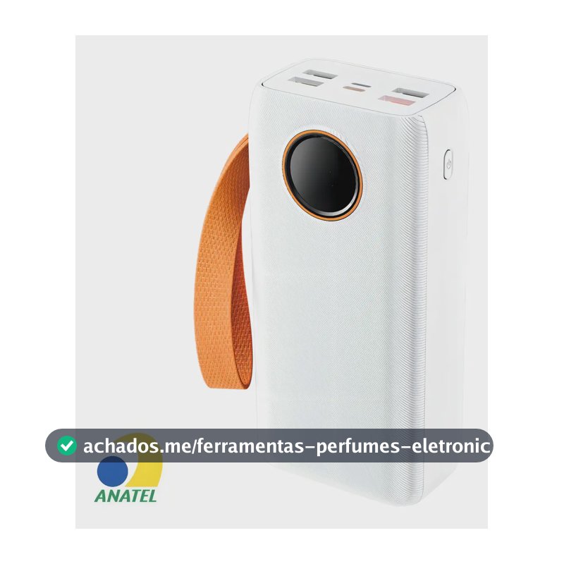 Power Bank Carregador Portátil Com Cabo Display Turbo Boyu Cell Preto 20.000mah Branco