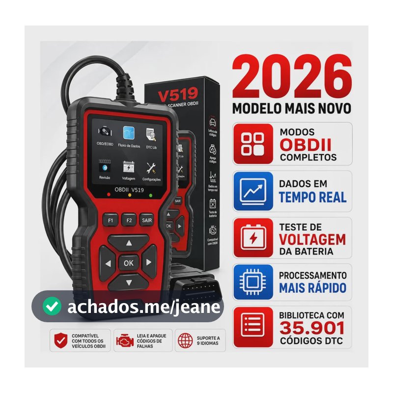 Scanner Automotivo Obd2 Launch Diagnóstico V519 Em Português