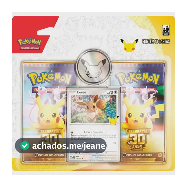Pokémon Celebrações 30 Anos Blister Duplo Eevee Com Moeda Português