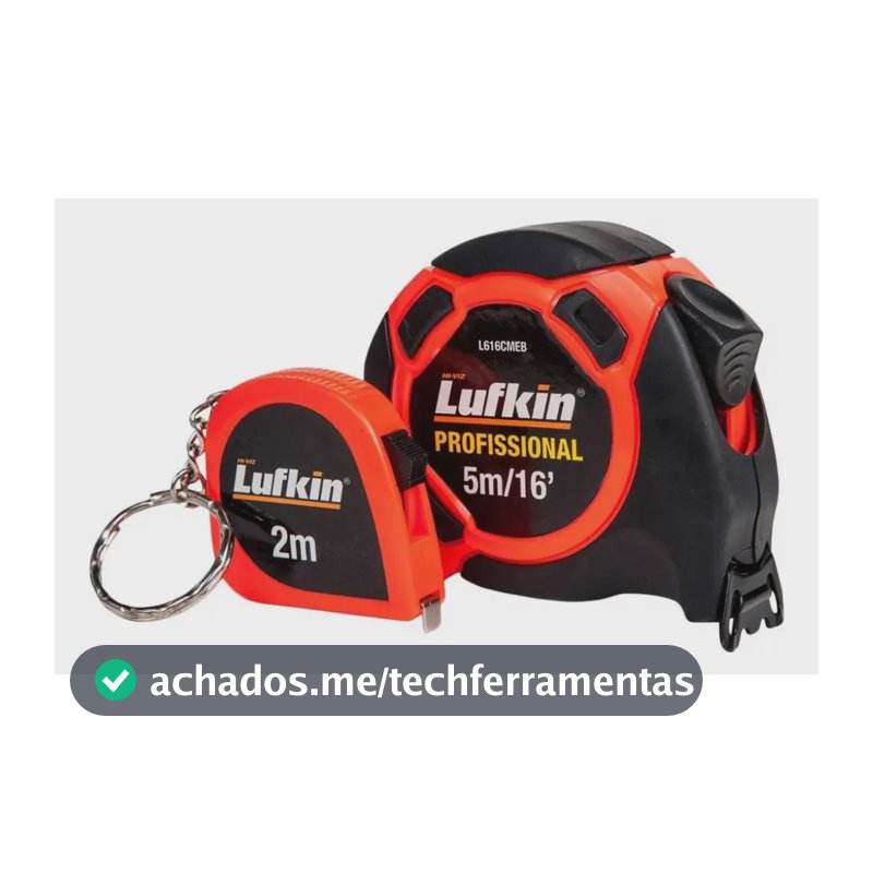 Trena Lufkin L616CMEB 5m Aço Com Trava + Mini Trena 2m