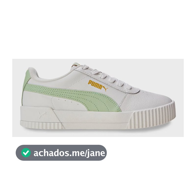 Tênis Feminino Carina Puma Branco E Verde Liso 35 Br