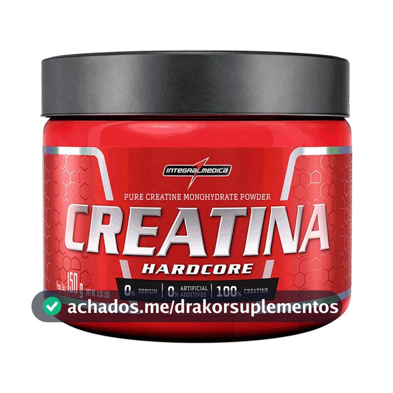 Creatina Integralmédica Monohidratada Hardcore em pó Sem sabor x 150g