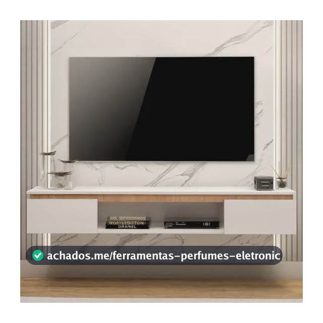 Rack Suspenso Clean White Para Tv Até 65 Pol Branco 155cm Branco