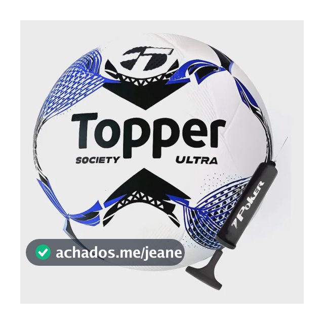 Bola De Futebol Society Topper Ultra Colagem Dupla + Bomba