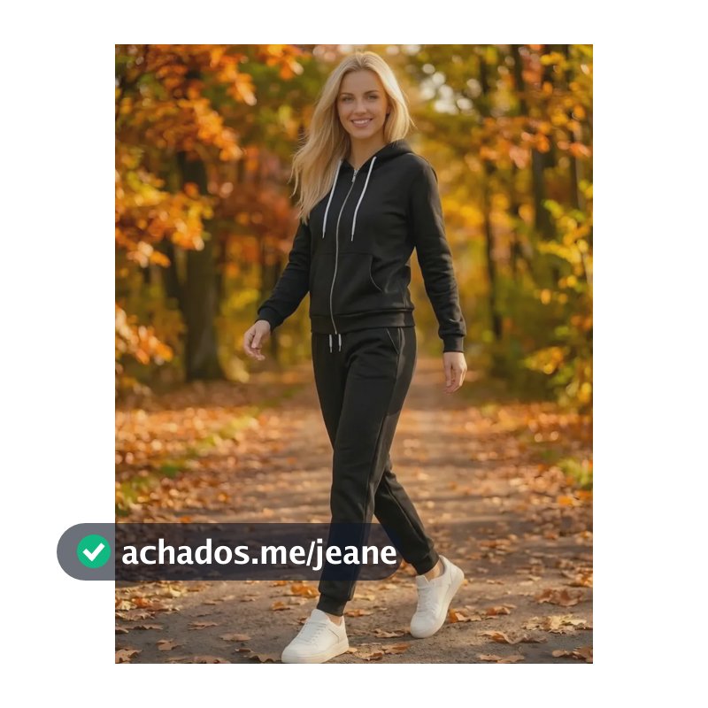 Conjunto Moletom Flanelado Com Zíper Blusa/jaqueta/casaco M Preto Flanelado