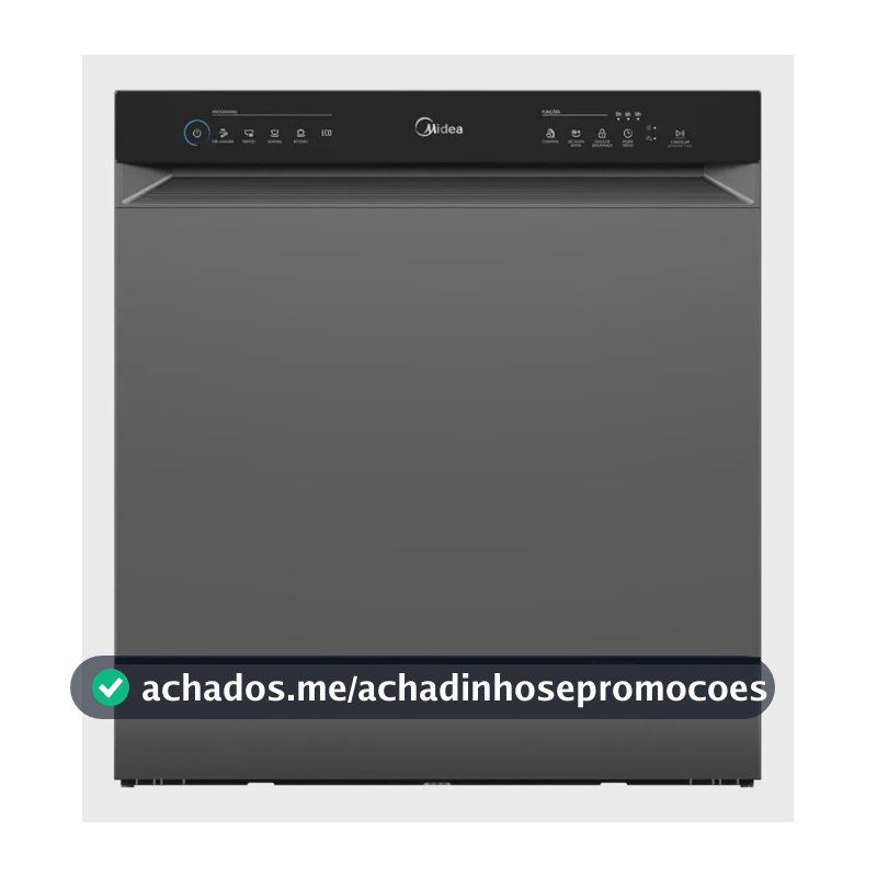 Lava Louças 8 Serviços Cinza Touch Plus Midea Cinza