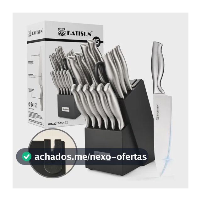 Conjunto De Facas Cozinha 15pçs Profissional Para Chef