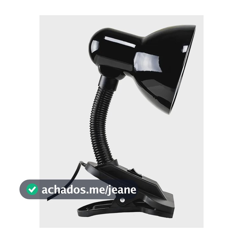 Luminaria De Mesa Com Garra Preta - Cads Preto 127/220v