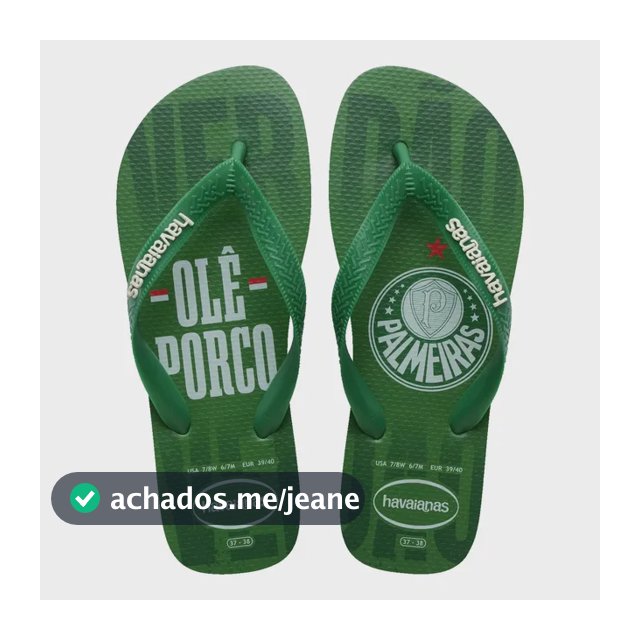 Chinelo Havaianas Top Times Palmeiras Oficial Lançamento