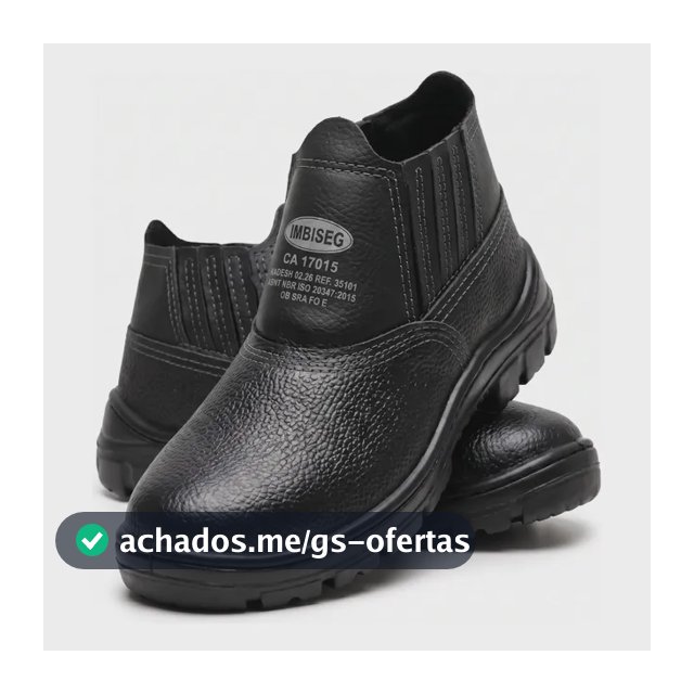 Bota Botina Segurança Trabalho Couro Resistente Epi Bico Pvc Preto 42 Br