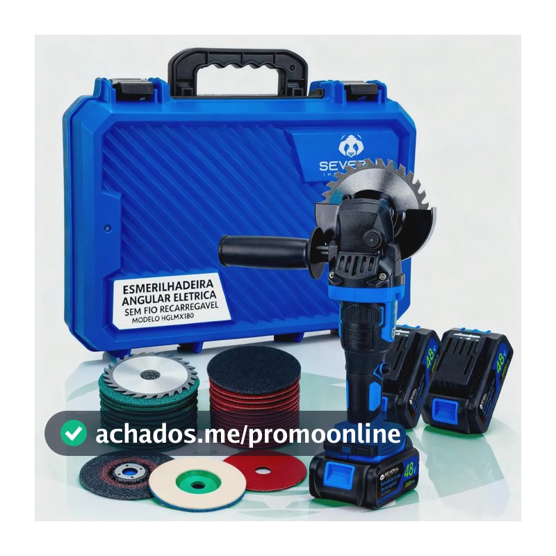 Esmerilhadeira Angular Several Importados Sem Fio 110mm com 2 Baterias e 25 Acessórios