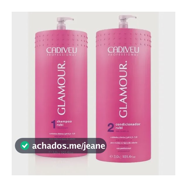 Kit Glamour Cadiveu Shampoo 3l + Condicionador 3l