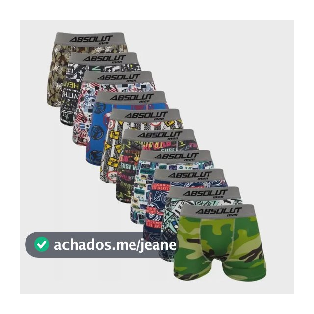 Cuecas Boxer Microfibra  Box Absolut Masculinas - Kit 10