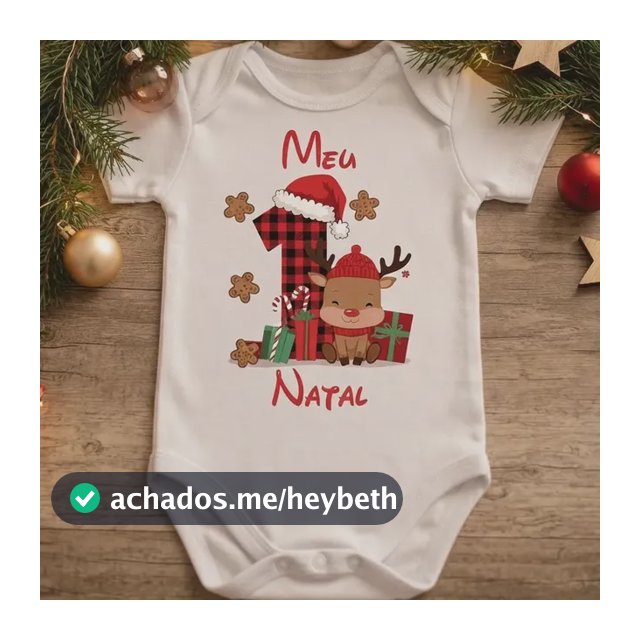 Body Bebe Tematico Natal Manga Curta