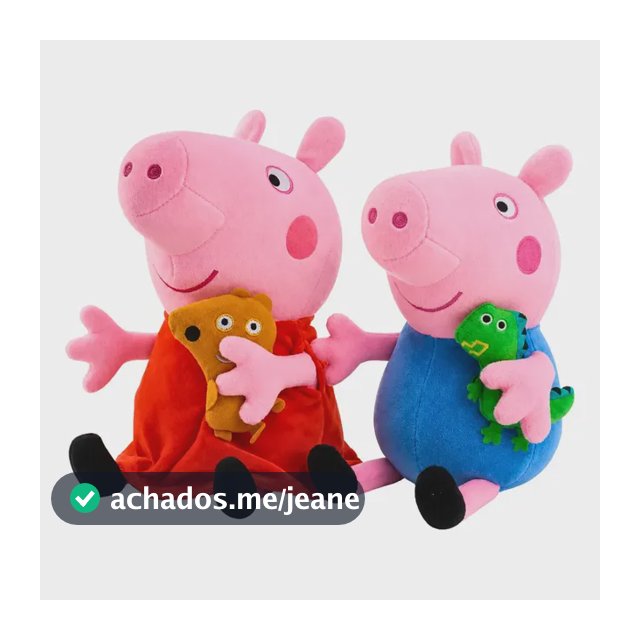 Kit 2 Pelúcias Peppa Pig E George Brinquedo Infantil Super Macio Personagem Antialérgico Presente Crianças