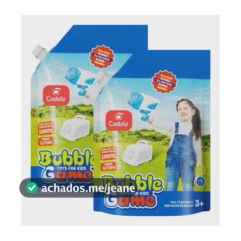 Kit 2 Refil Liquido Concentrado Para Bolha De Sabão 1 Litro