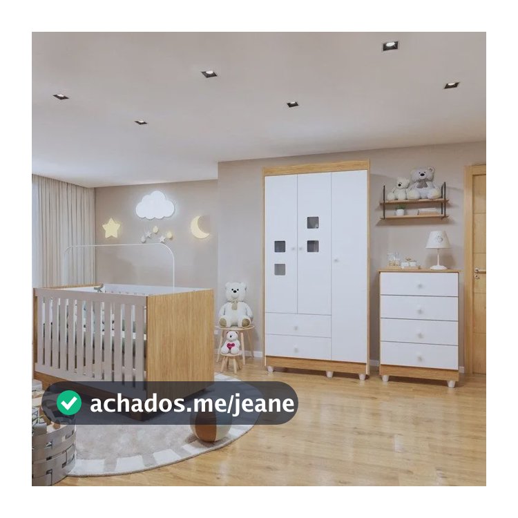 Quarto De Bebê Com Berço Minicama, Cômoda E Guarda-roupa Branco/ype