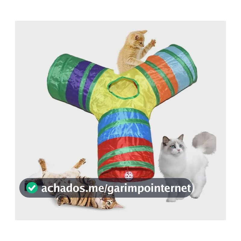 Túnel Labirinto Para Gatos Cães Interativo Cat Brinquedo Pet Cor Arco-íris Y