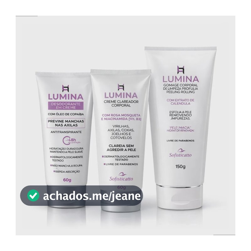 Kit Creme Clareador Esfoliante Antitranspirante Corporal