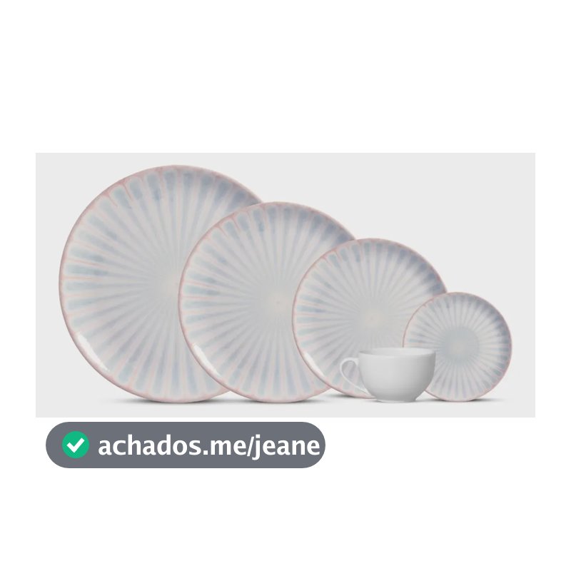 Aparelho Jantar Alleanza Ceramica 30 Peças Shell Branco Liso