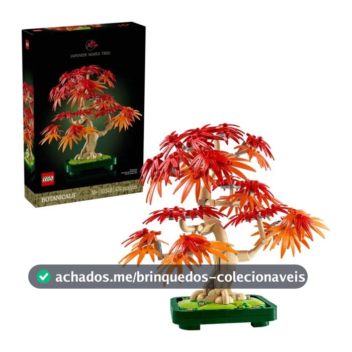 Bonsai de ácer vermelho japonês Lego Botanicals 10348 - 474 unidades 474 bonsai de ácer vermelho japonês