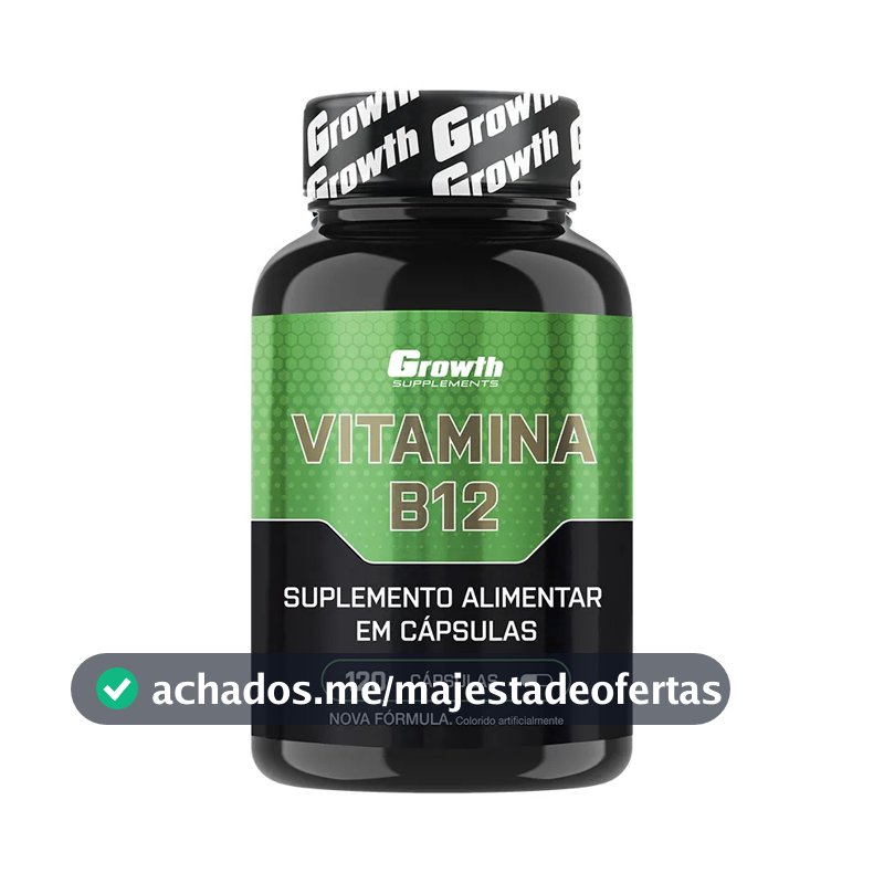 Vitamina B12 Growth Supplements Vitaminas Vit. B12 em cápsula Sem sabor x 100g de 120 un