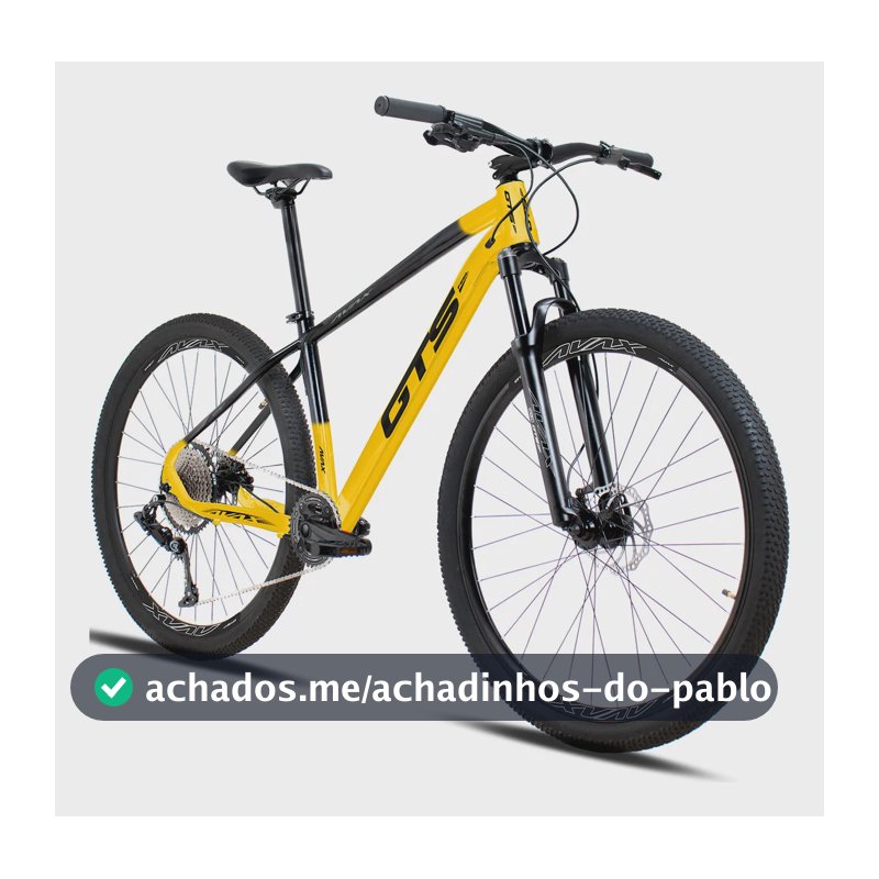 Bicicleta Aro 29 Gts Feel Avax 12v Freio A Disco Hidráulico Cor Preto/amarelo Tamanho Do Quadro 19