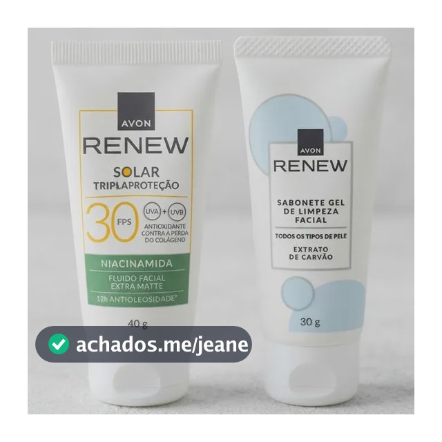 Kit Avon Renew Protetor Solar Fps 30 40g + Sabonete Gel 30g