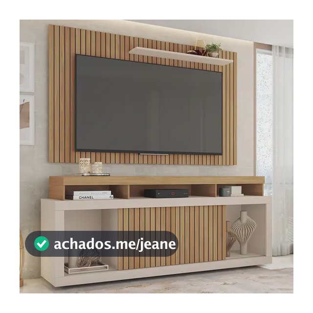 Rack Com Painel Para Tv Até 65 Polegadas Life Marrom Caemmun