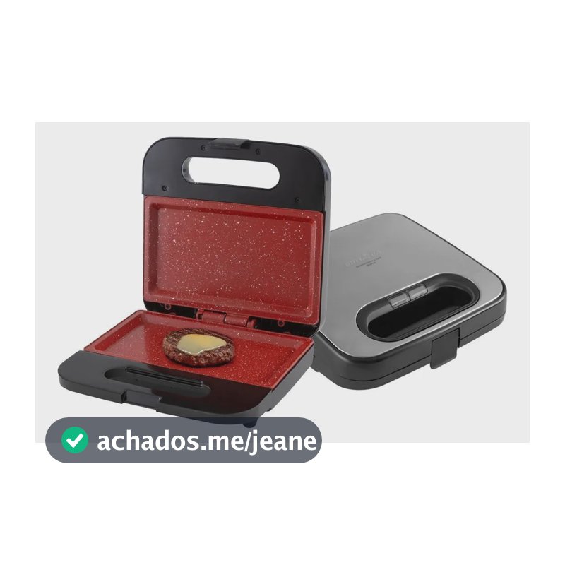 Sanduicheira Britânia Bgr16 750w Preta 66701194 Preto E Inox 110v