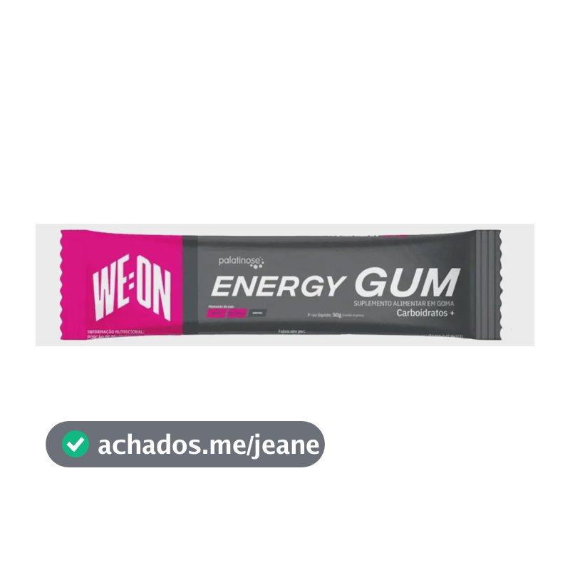 Energy Gum Goma Carbo We:On Suplemento Esportivo Sabor Framboesa com Palatinose Carbo Carboidrato