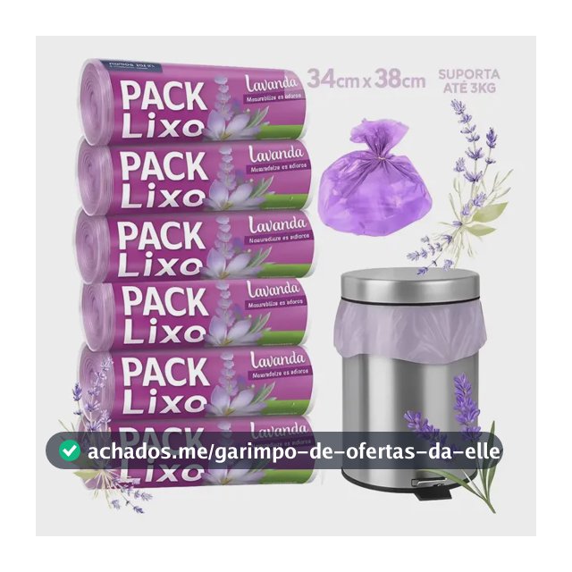 Kit 6 Saco De Lixo Perfumado Lavanda 240 Un Banheiro E Pia