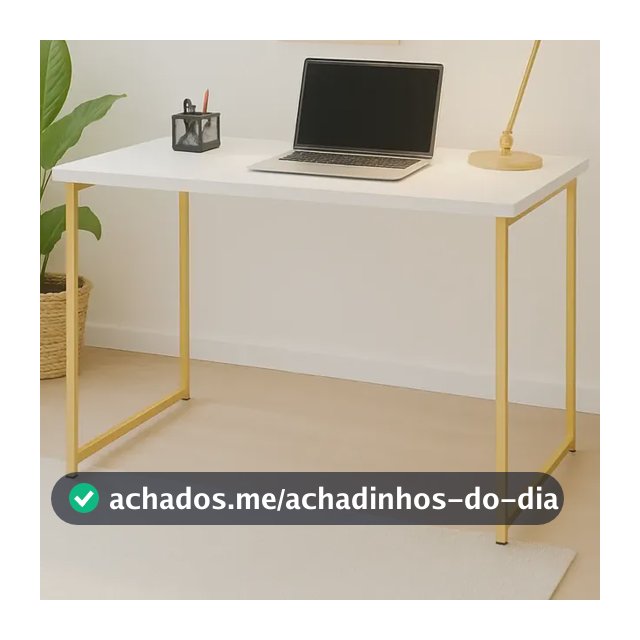 Escrivaninha Industrial 90cm Mesa Estudo Aparador  Aço Mdf