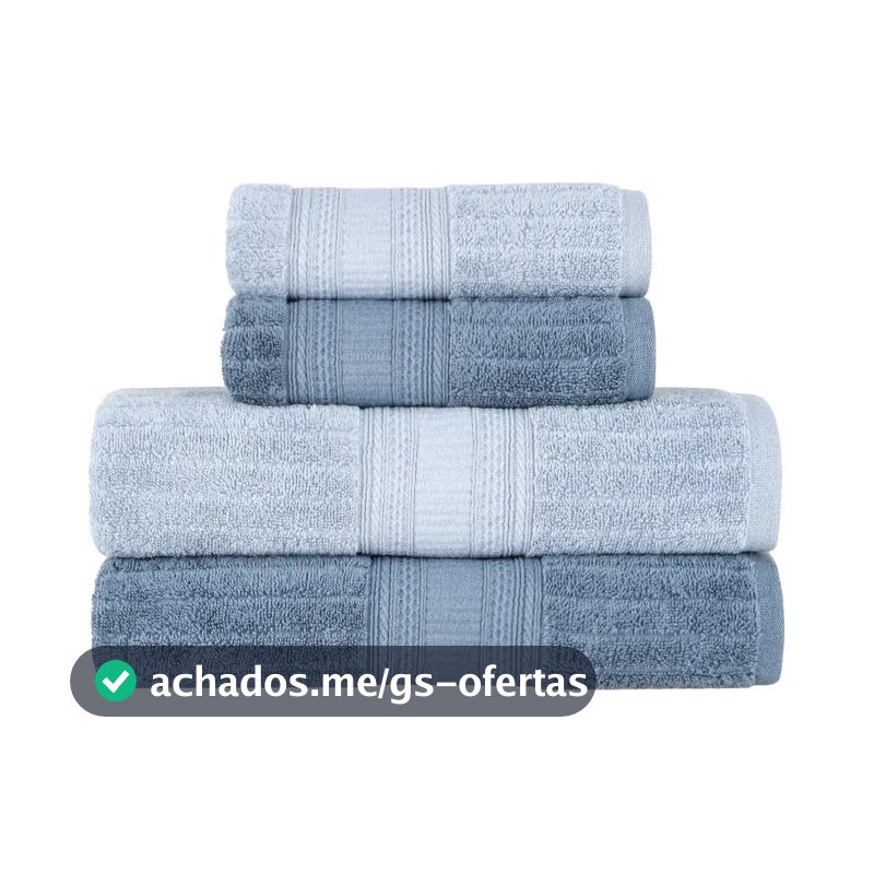 Jogo De Toalhas Buddemeyer Atena Fio Penteado Banho Azul/azul Claro 4 Peças