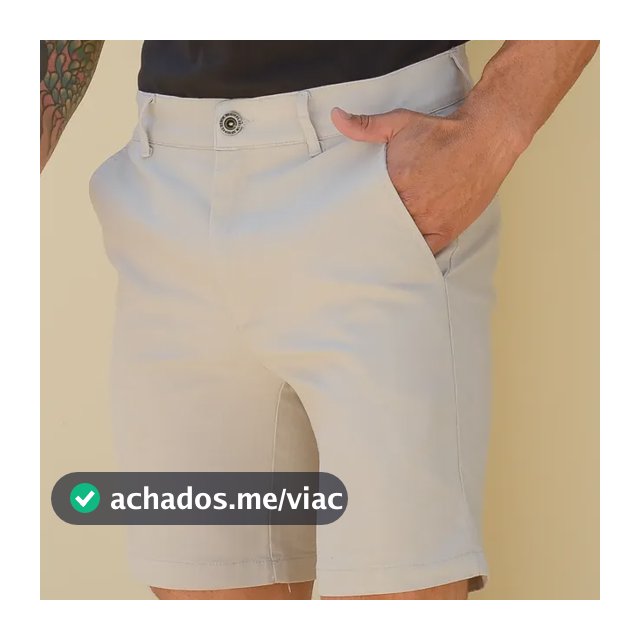 Shorts Masculino Sarja Alfaiataria Chino Sport Fino Social