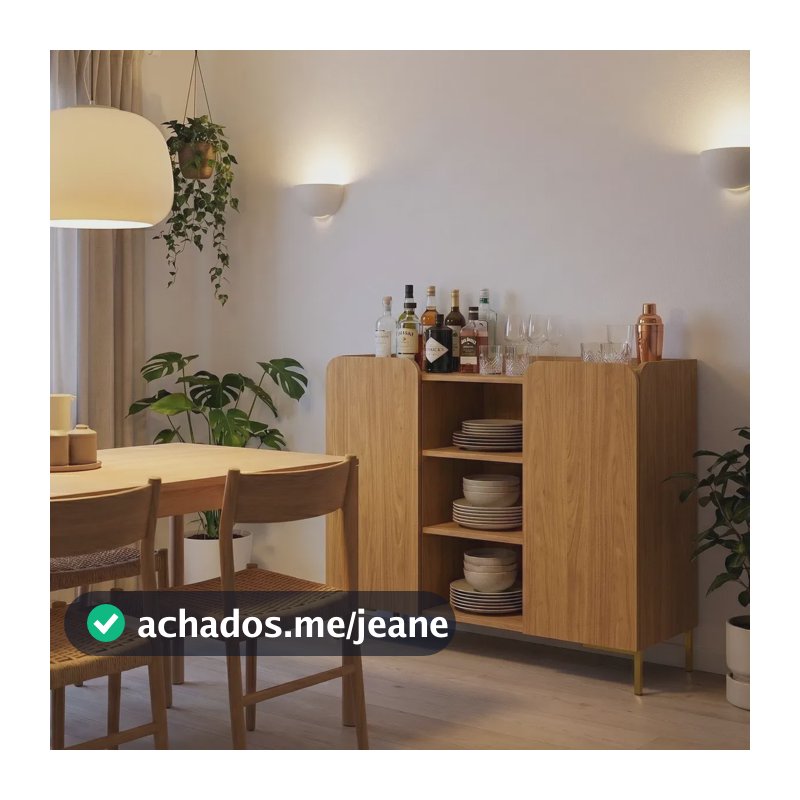 Aparador 2 Portas 3 Nichos 90x81 Lamina Mel