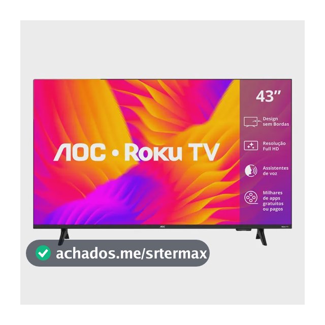 Smart Tv Aoc Led 43 Full Hd Wi-fi Roku Tv Sem Bordas