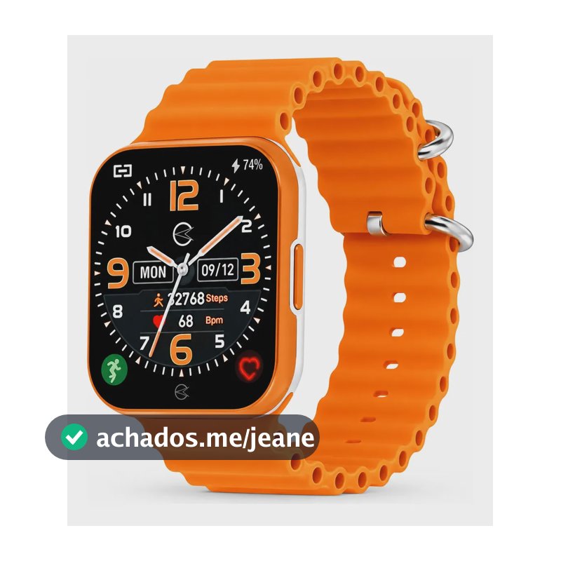 Relogio Inteligente Champion Smart Prova D Agua + Cor Da Caixa Branco Cor Da Pulseira Como Na Foto Cor Do Bisel Laranja
