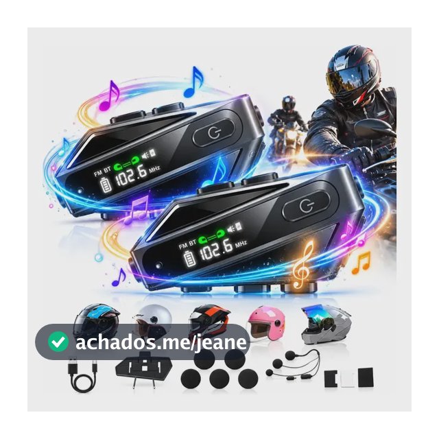 Par Intercomunicador Capacete Moto Kuerl Bluetooth Sem Fio