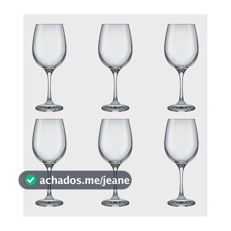 Jogo 6 Taças de Vidro Vinho/Água 490ml Nadir Figueiredo Barone
