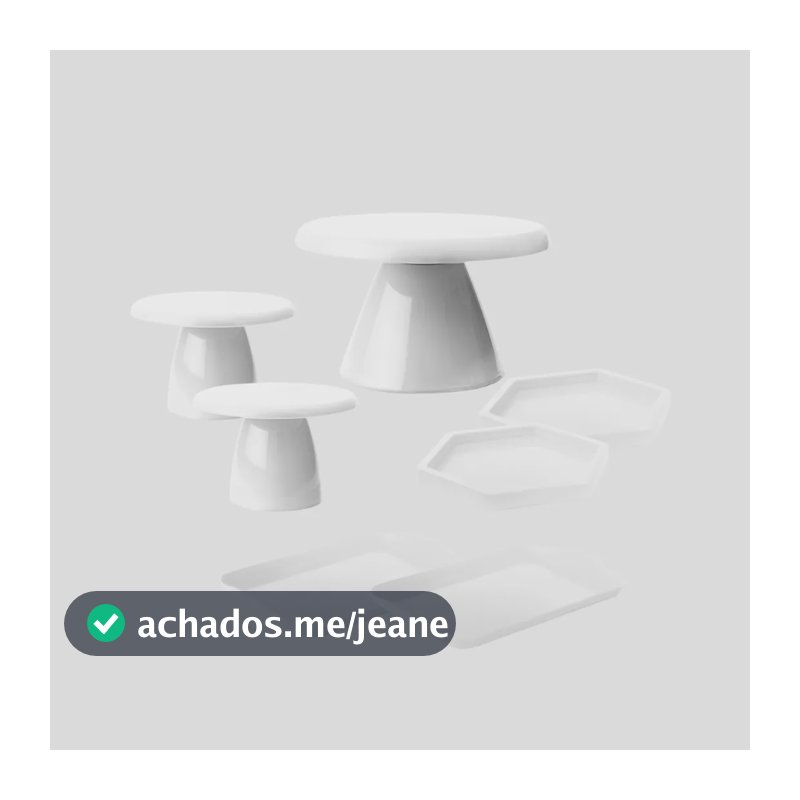 Kit 1 Boleira Slim , 2 Mini Cake, 2 Band 20x13, 2 Sextavada Branco