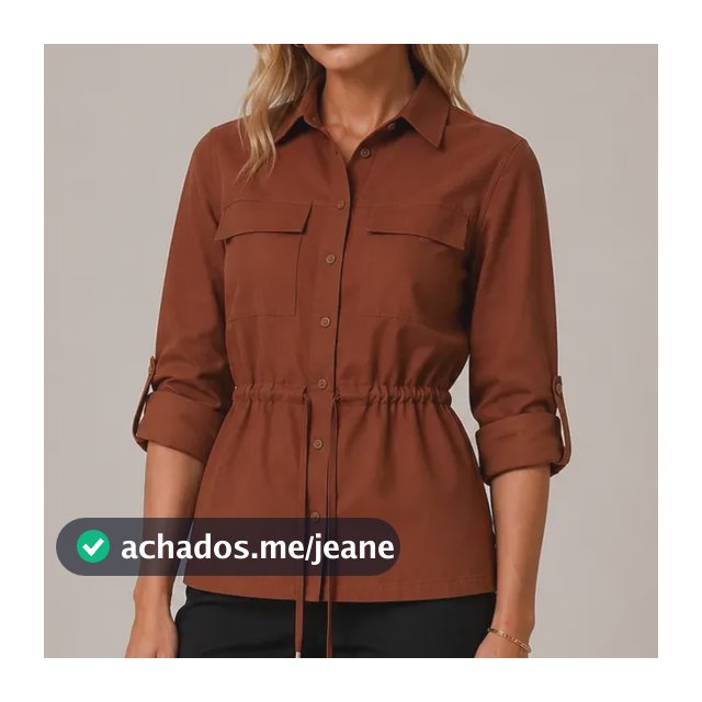 Parka Feminina Com Linho Bolsos