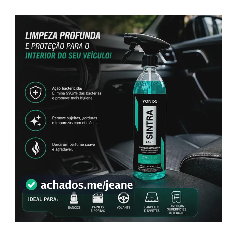 Sintra Fast 500ml Vonixx Limpador Painel Limpeza Interna Automotivo
